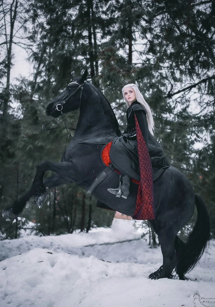 The iron throne calls for battle again, battle, death, power - this is his game... - The photo, PHOTOSESSION, Cosplay, Cosplayers, Horses, Game of Thrones, Raineera Targaryen, Targaryen, Longpost