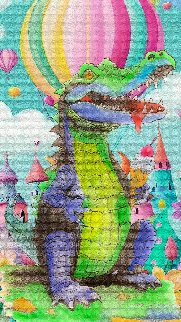 I came to you for a holiday - My, Drawing, Beginner artist, Alcohol markers, Editor, Painting, Sketchbook, Crocodiles