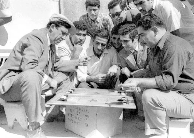 Yuri Nikulin plays backgammon, Baku, 1968 - Yury Nikulin, Backgammon, Baku, the USSR, 60th, Past, Repeat