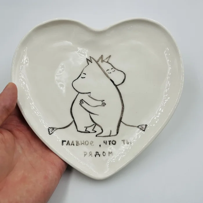 My - My, Ceramics, Handmade, Plate, Moomin Trolls, Longpost, Needlework without process