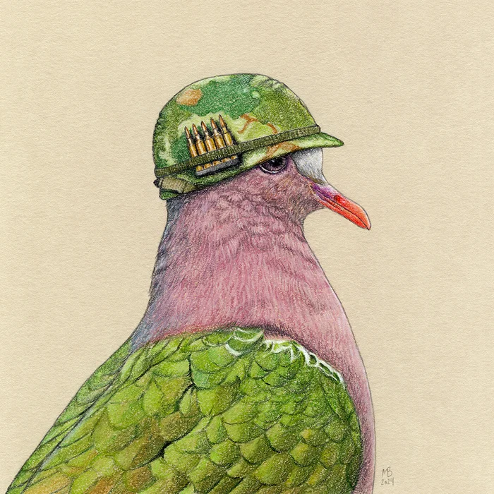 Emerald Dove - My, Art, Drawing, Birds, Animalistics, Traditional art, Pastel, Birds in hats, Pigeon