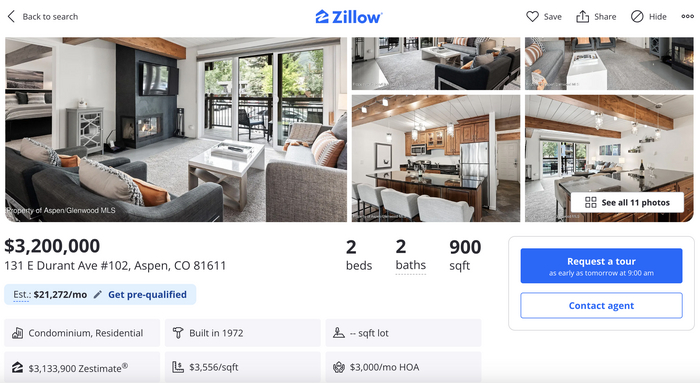 2 комнаты (+плюс зал), две ванные комнаты, ~80 квадратных метров $3.200.000. $3000 ежемесячный сбор квартирного кооператива. Средняя плата по ипотеке: $21.272. Зато возле горы.