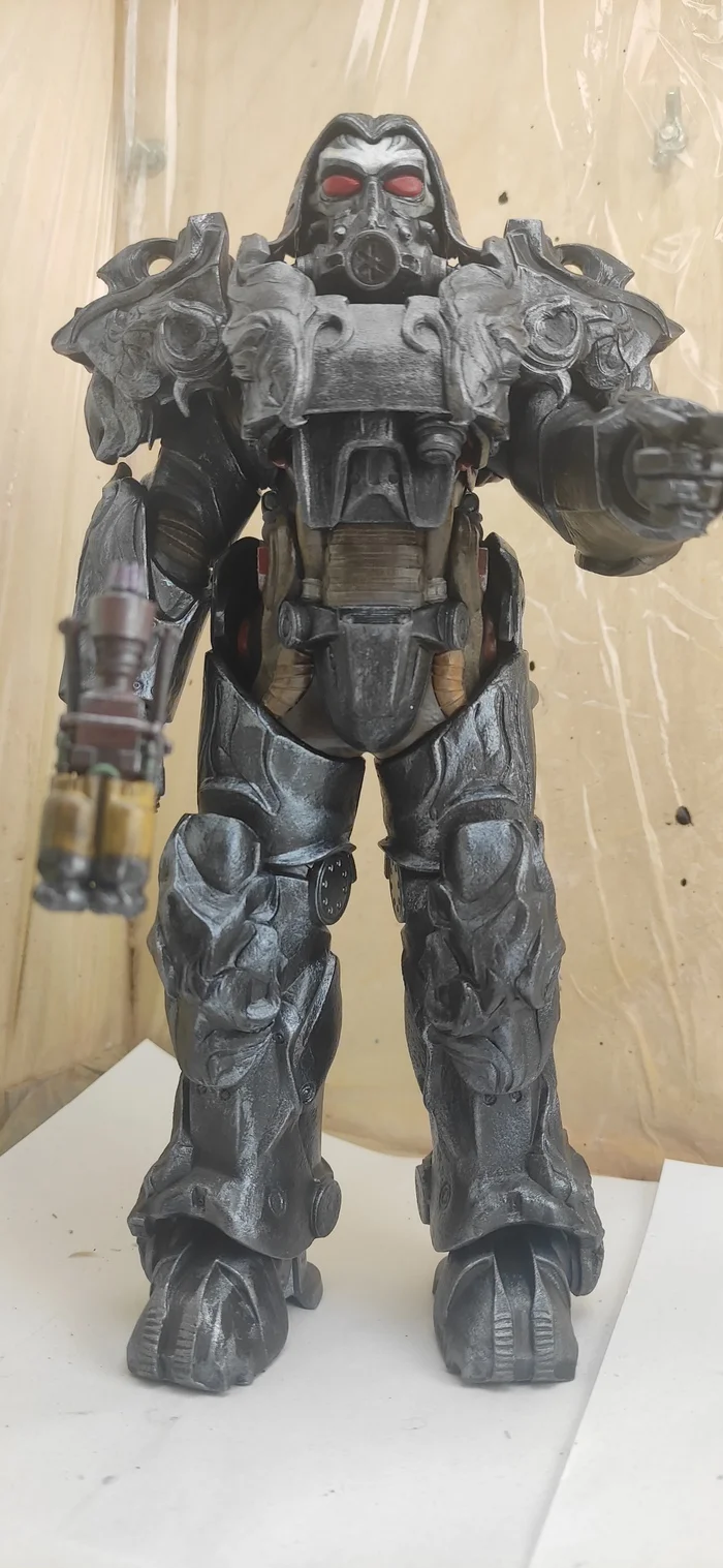 Horsemen of the Apocalypse - Death. Power armor - My, 3D печать, 3D printer, Figurines, 3D modeling, Fallout, Fallout 76, Power armor, Horsemen of the Apocalypse, Painting, Longpost, Series Power Armor Fallout