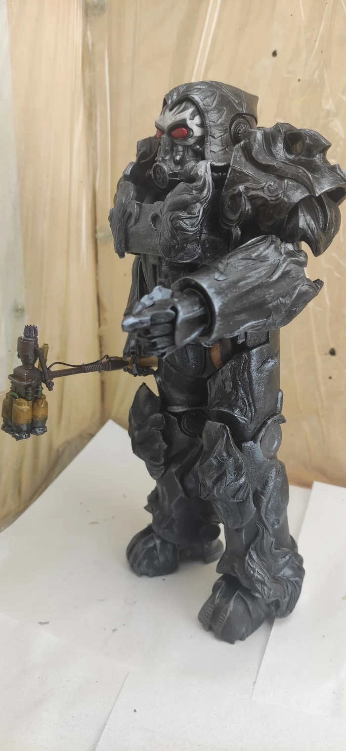 Horsemen of the Apocalypse - Death. Power armor - My, 3D печать, 3D printer, Figurines, 3D modeling, Fallout, Fallout 76, Power armor, Horsemen of the Apocalypse, Painting, Longpost, Series Power Armor Fallout