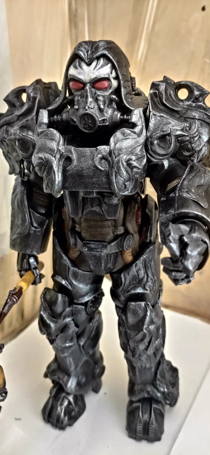 Horsemen of the Apocalypse - Death. Power armor - My, 3D печать, 3D printer, Figurines, 3D modeling, Fallout, Fallout 76, Power armor, Horsemen of the Apocalypse, Painting, Longpost, Series Power Armor Fallout