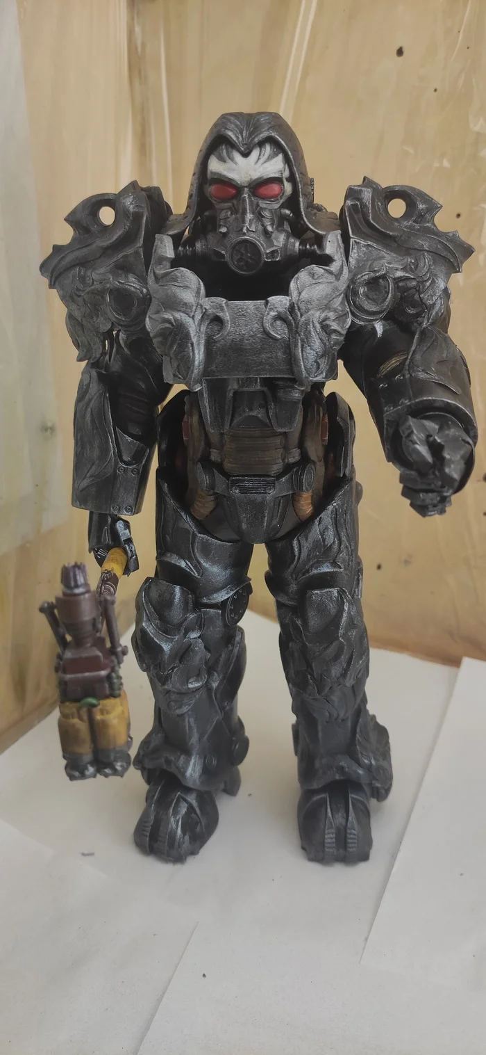 Horsemen of the Apocalypse - Death. Power armor - My, 3D печать, 3D printer, Figurines, 3D modeling, Fallout, Fallout 76, Power armor, Horsemen of the Apocalypse, Painting, Longpost, Series Power Armor Fallout