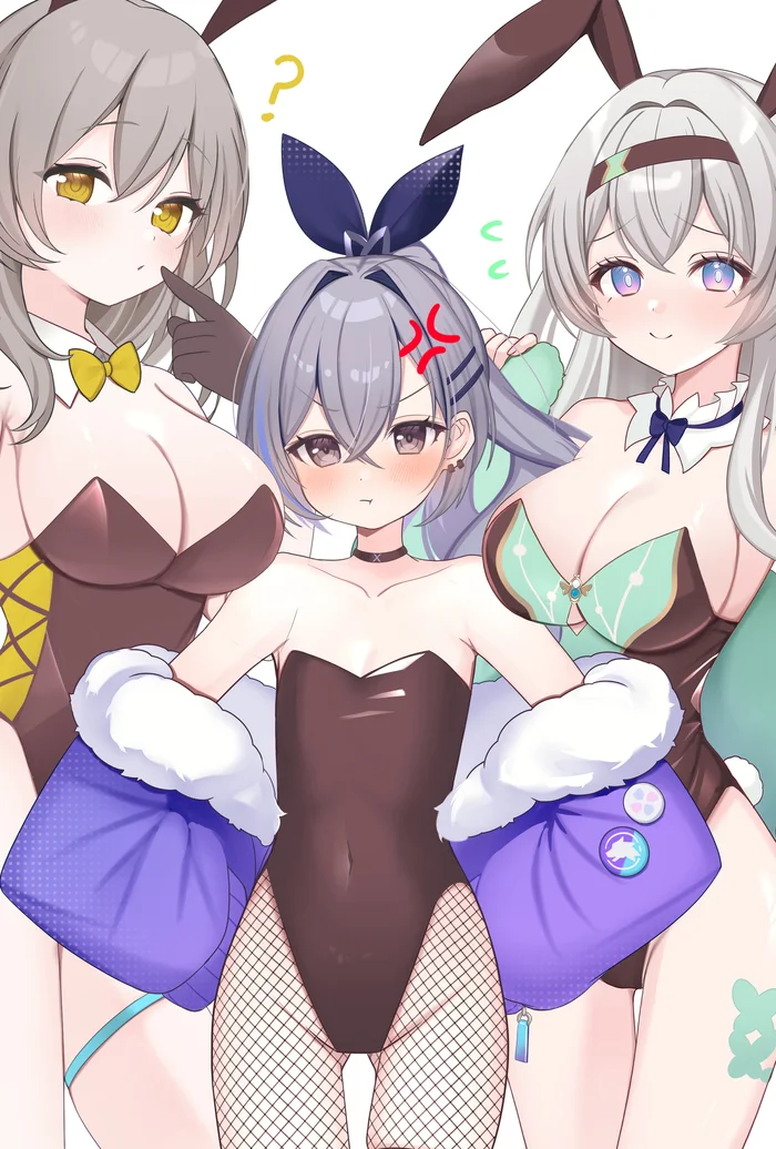 Соскучился кто-то по мне? - Аниме, Anime Art, Stelle (Honkai: Star Rail), Silver Wolf (Honkai: Star Rail), Firefly (Honkai: Star Rail), Bunnysuit