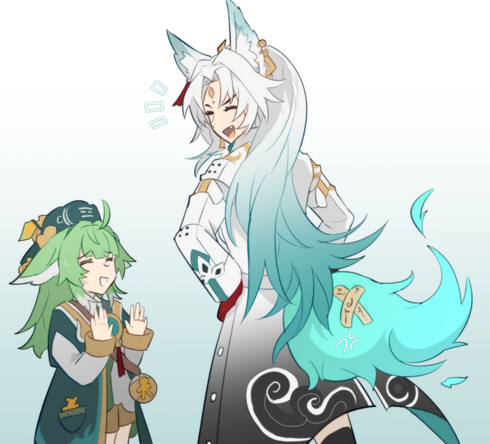    , Anime Art, Huohuo (Honkai: Star Rail), Feixiao (Honkai: Star Rail), Honkai: Star Rail, Animal Ears, 