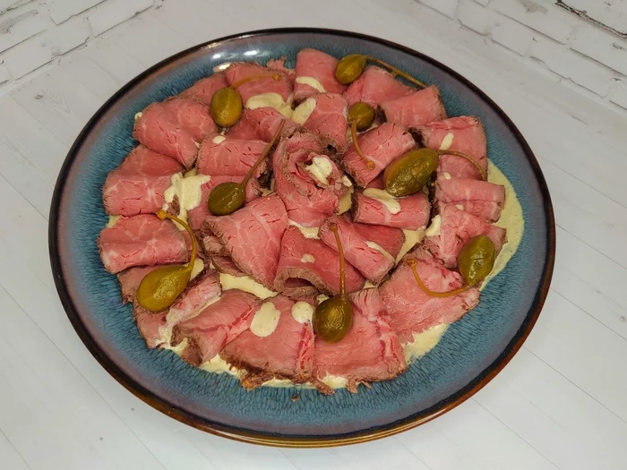 Vitello tonnato - My, Recipe, Cooking, Snack, Italian food, Roast beef, Sauce, Longpost