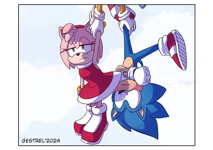 Sniff-sniff... - Comics, Art, Amy Rose, Sonic the hedgehog, Longpost, Without translation