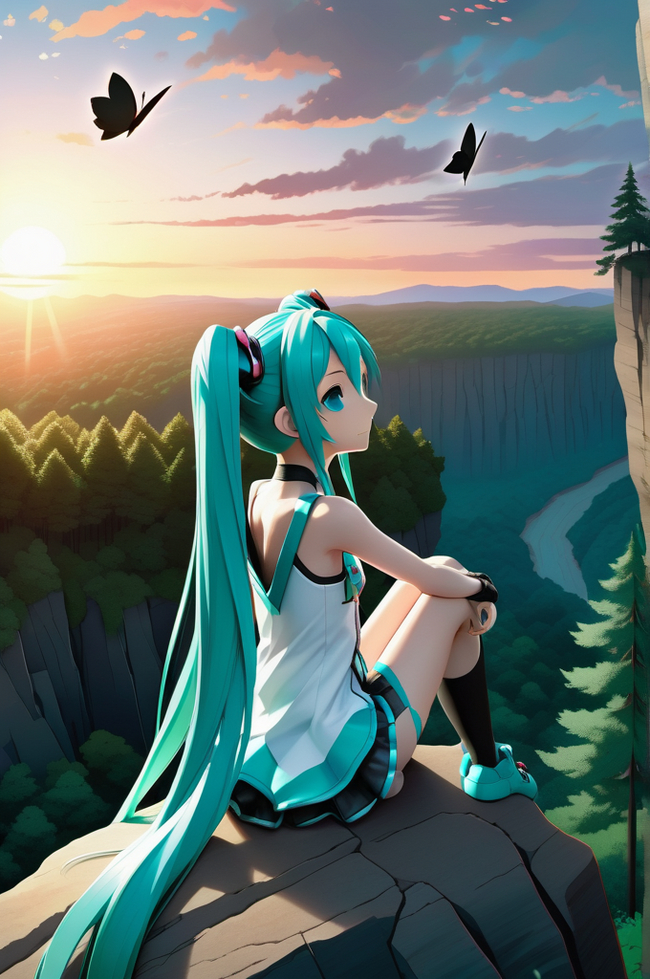 Friday Miku - My, Hatsune Miku, Anime, Neural network art, Longpost