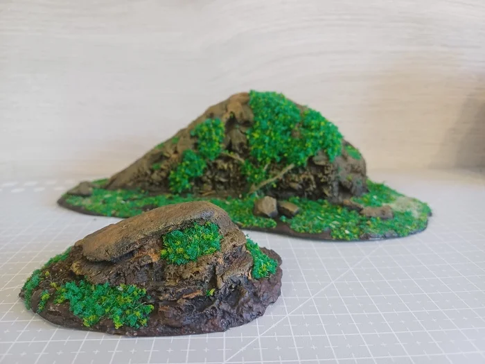 Ore-bearing rock. (Set of two stones) - My, Craft, Modeling, Terrane, Desktop wargame, Board games, Tabletop role-playing games, 1:72, Longpost