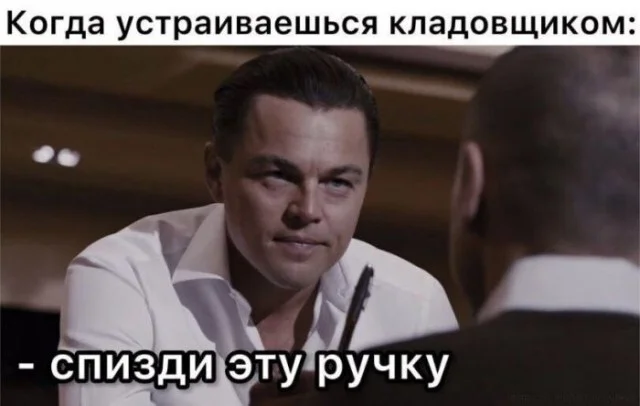 This is the profession - Leonardo DiCaprio, Storekeeper, Picture with text, Mat