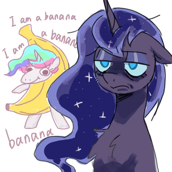 Im a banana! - My Little Pony, Princess Celestia, Princess Luna