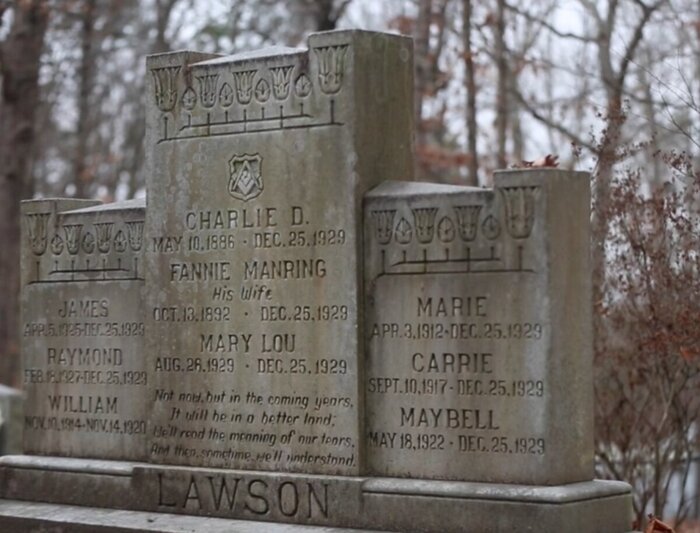 Надгробие на могиле семьи Лоусон