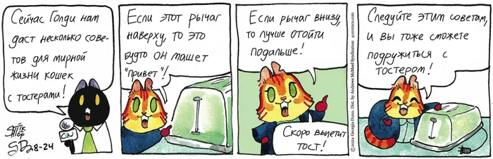 Котейкины Новости от 24.08.2024 - Моё, Кот, Комиксы, Котейкины новости (комикс), Перевод