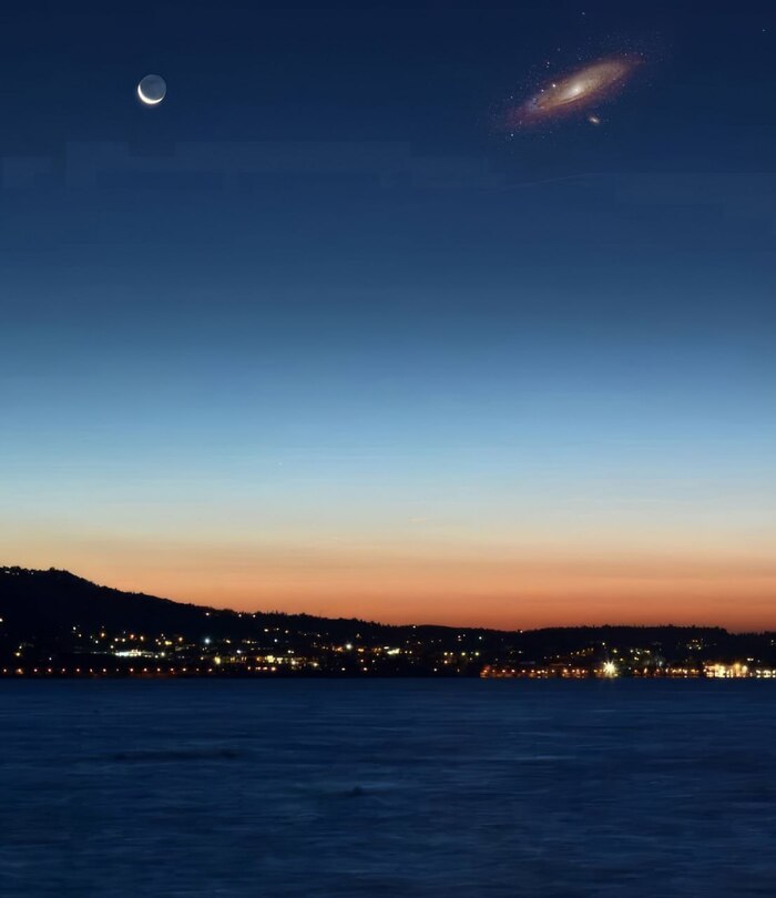 Если бы галактика Андромеда была бы ярче в 6 раз