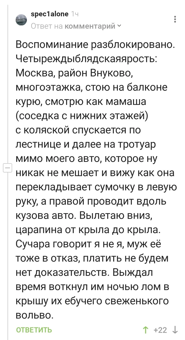 И кто прав-то в итоге? - Царапина, Лом, Авто, Комментарии на Пикабу, Негатив, Мат, Скриншот