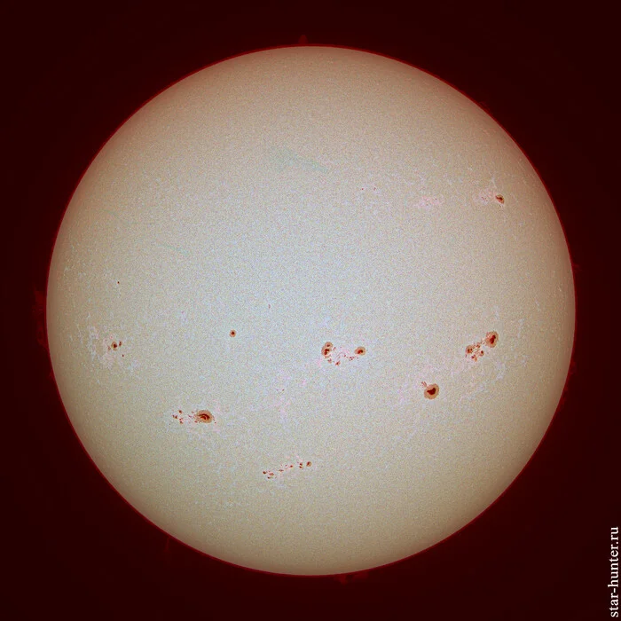 Multispectral Sun, August 24, 2024 - My, The sun, Astrophoto, Astronomy, Space, Starhunter, Anapa, Anapadvor