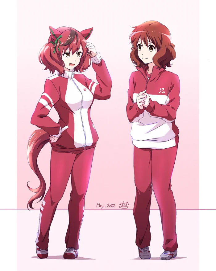 Pleasant meeting - Anime, Anime art, Uma musume pretty derby, Nice Nature, Hibike! Euphonium, Kumiko oumae, Crossover, Animal ears, Tail, Sports uniform