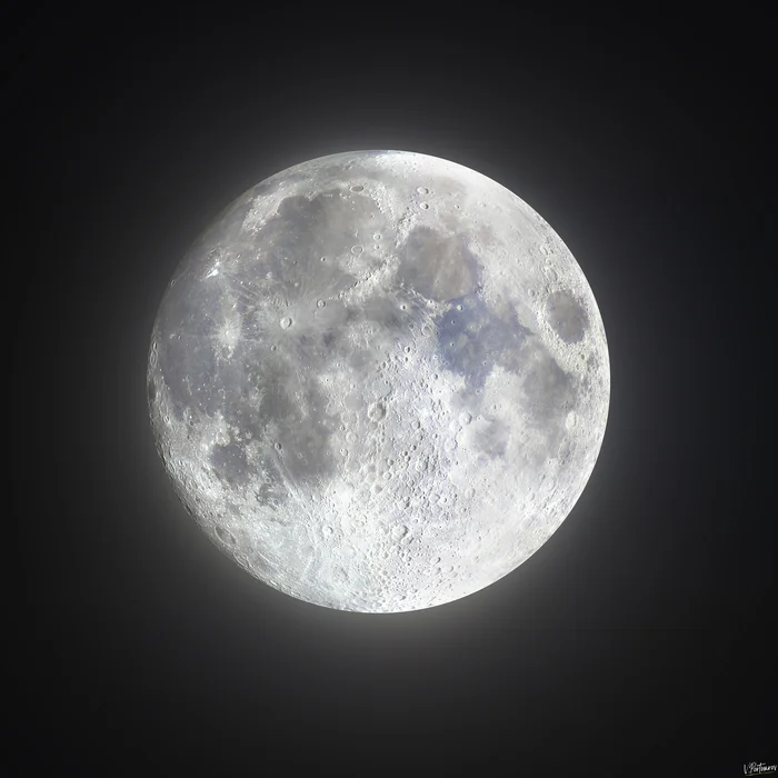 Moon HDR - My, Night, Nature, Astrophoto, The photo, Sky, moon, Night shooting, Telescope