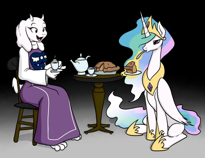 Tea party - My little pony, Undertale, Toriel, Princess celestia