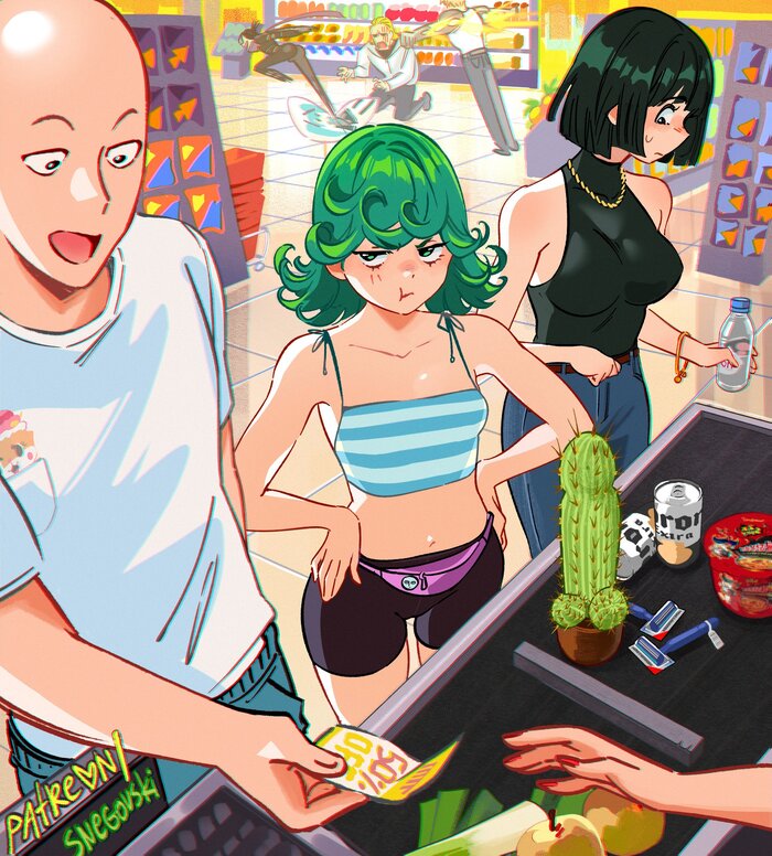   , Anime Art, Saitama, Tatsumaki, Fubuki, Onepunchman, Snegovski