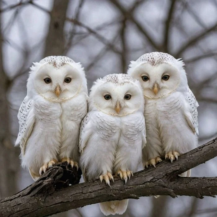 Cuteness to your feed - Owl, Birds, Branch, Tree, wildlife, The photo, Neural network art