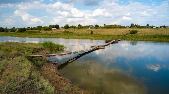 Bridge connecting two villages - My, Bridge, Pond, Farm, The photo