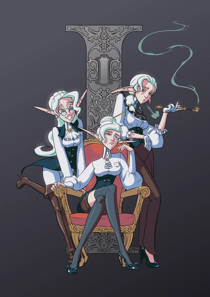 Elves - My, Fantasy, Author's comic, Comics, Elves, Characters (edit), Gabital, Art