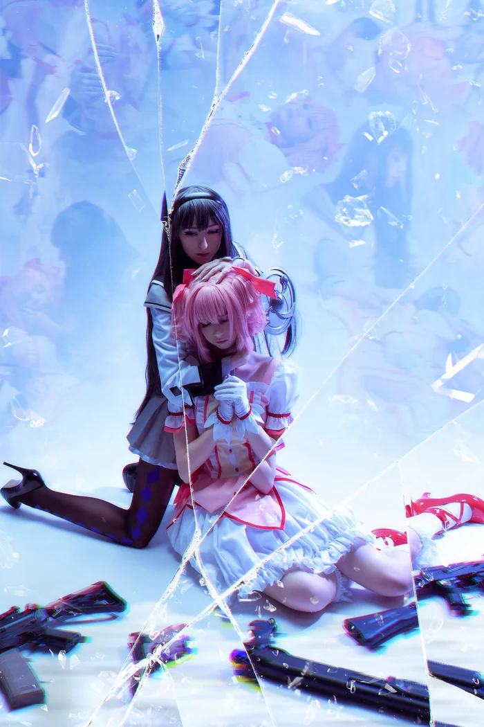 Our Homura and Madoka cosplay~ - My, Cosplay, Mahou Shoujo Madoka Magica, Akemi homura, Madoka kaname, Longpost, The photo