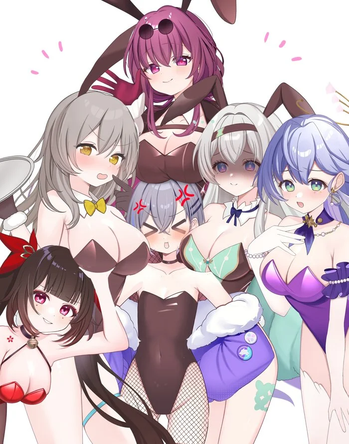 Окружена, но не сломлена! - Аниме, Anime Art, Kafka (Honkai: Star Rail), Sparkle (Honkai: Star Rail), Stelle (Honkai: Star Rail), Robin (Honkai: Star Rail), Firefly (Honkai: Star Rail), Silver Wolf (Honkai: Star Rail), Honkai: Star Rail