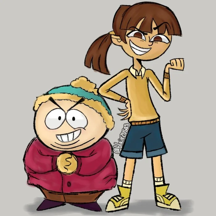 Fiorella and Eric Cartman: Posted by @blairzusas - Art, Total Drama Island, Eric Cartman, South park, Crossover