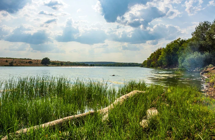 Rays going into the water... - My, The photo, Nature, Nikon, Landscape, River, Sky, Clouds, Seversky Donets