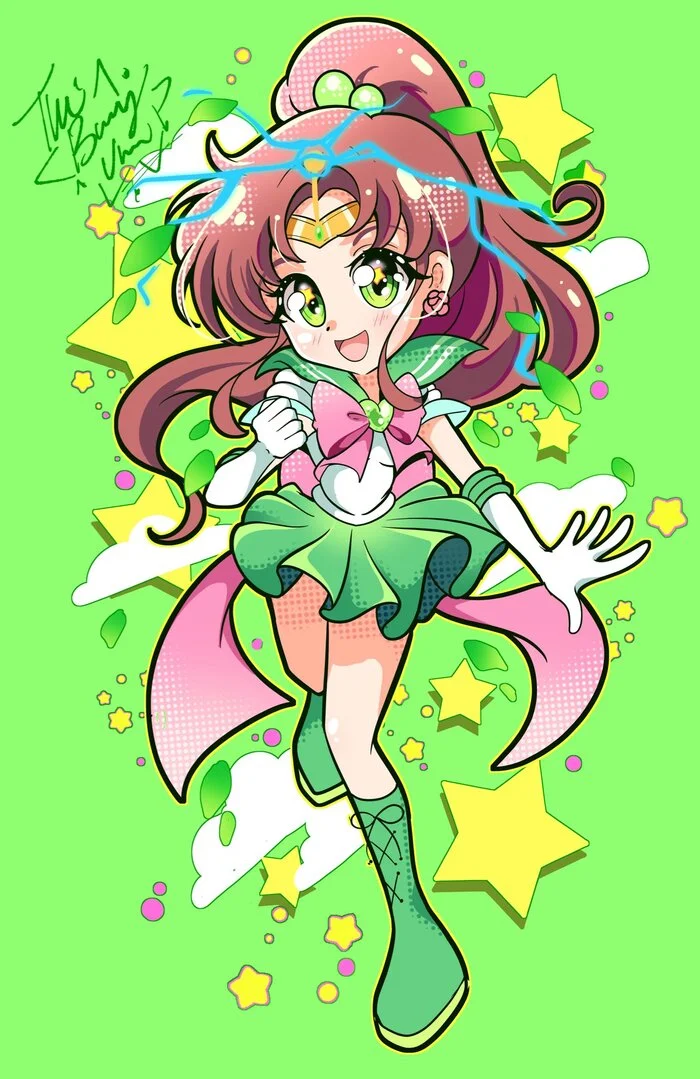 Sailor Jupiter: Author @happynaru23 - Art, Anime, Anime art, Sailor Jupiter, Sailor Moon