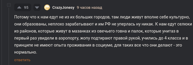 Правой рукой - Скриншот, Комментарии на Пикабу, Мигранты, Туалетный юмор