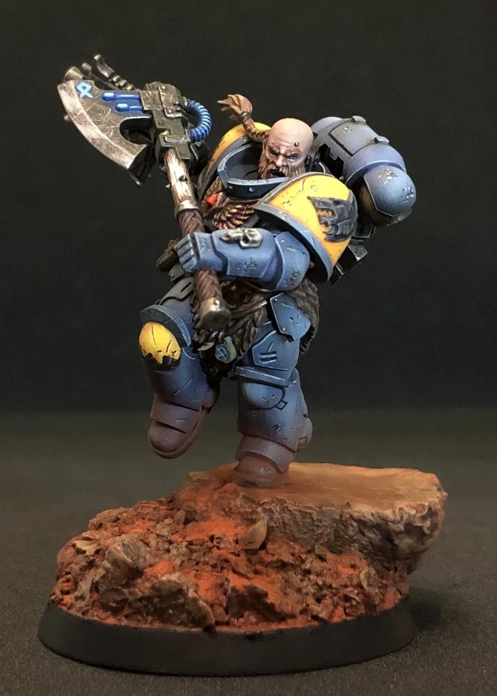 Haldor Icepelt - My, Warhammer 40k, Warhammer, Painting miniatures, Miniature, Wh miniatures, Adeptus Astartes, Craft, Modeling, Stand modeling, Painting, Longpost, Space wolves