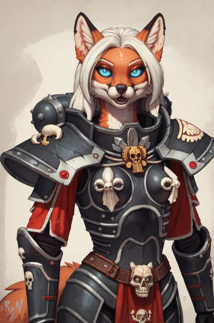 Furrhammer 40k - Моё, Арты нейросетей, Stable Diffusion, Furry Art, Furry Fox, Furry avian, Furry Cheetah, Warhammer 40k, Adeptus Custodes, Howling Banshees, Eldar, Adepta Sororitas, Фурри, Антро, Арт, Длиннопост