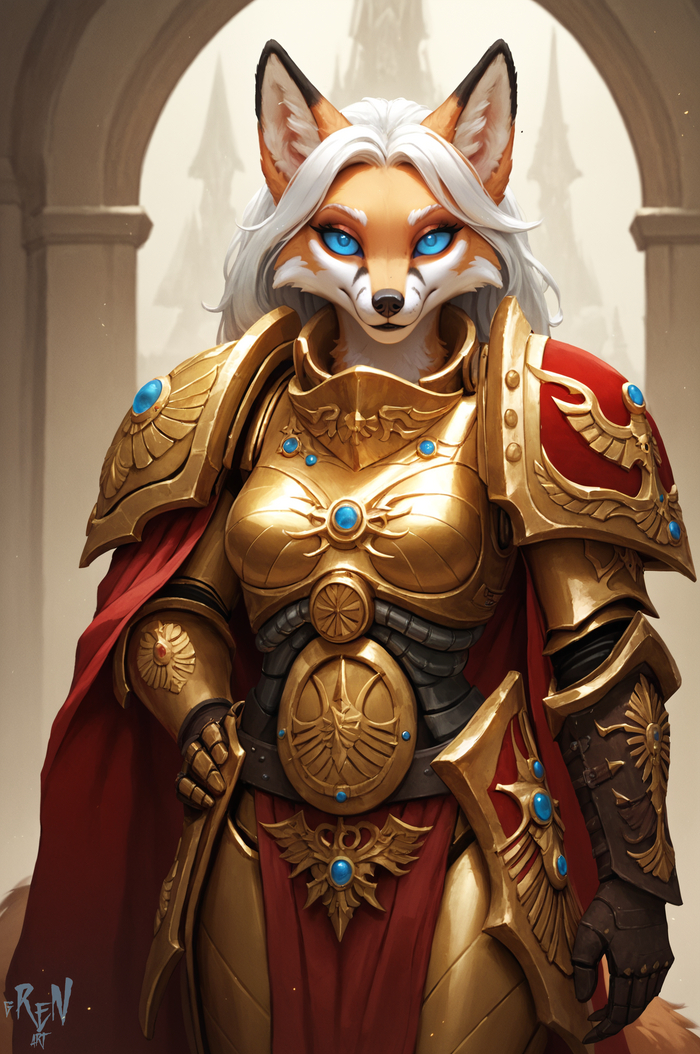 Furrhammer 40k  , Stable Diffusion, Furry Art, Furry Fox, Furry avian, Furry Cheetah, Warhammer 40k, Adeptus Custodes, Howling Banshees, Eldar, Adepta Sororitas, , , , 