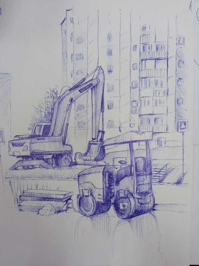 Repair - My, Drawing, Creation, Graphics, Pen drawing, Sketch, Sketch, Severomorsk