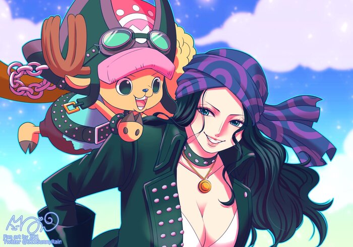    , , Anime Art, One Piece, Nico Robin, Tony tony chopper