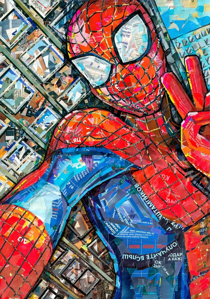 Selfie - My, Art, Characters (edit), Illustrations, Spiderman, Collage, Images, Poster