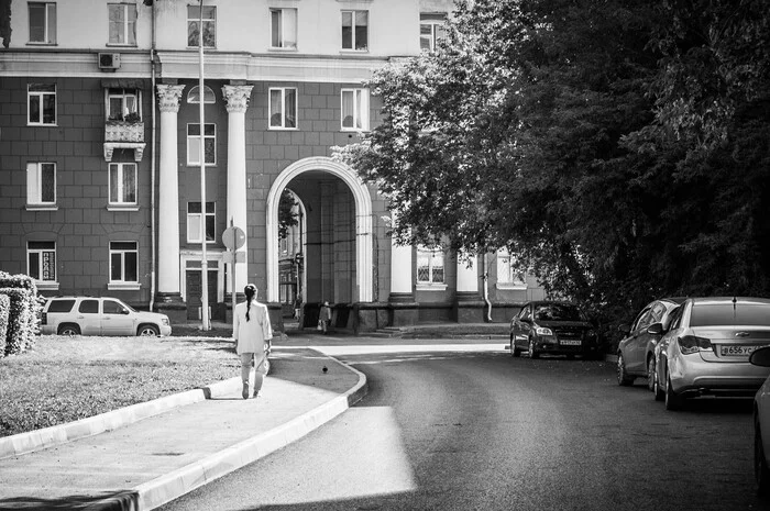 Kemerovo, Ermak st. - My, The photo, Town, Street photography, The street, Kemerovo, Black and white photo