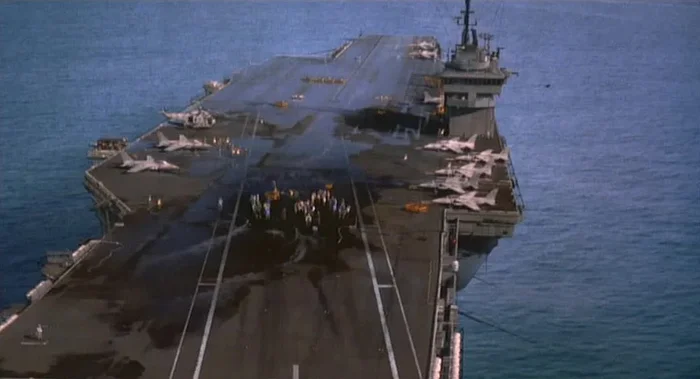 Aircraft carrier made of wood - My, Hotheads Movie, Interesting facts about cinema, Charlie Sheen, Parody, Movies, Ship, Filming, Repeat