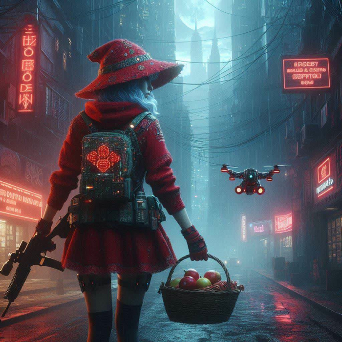 Тема: Красная шапочка в стиле Терминатора.