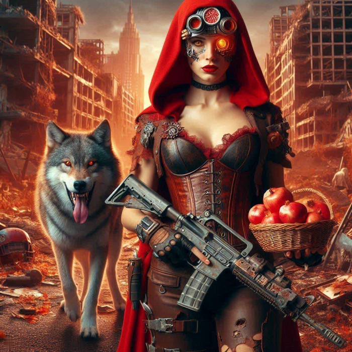 Тема: Красная шапочка в стиле Терминатора.