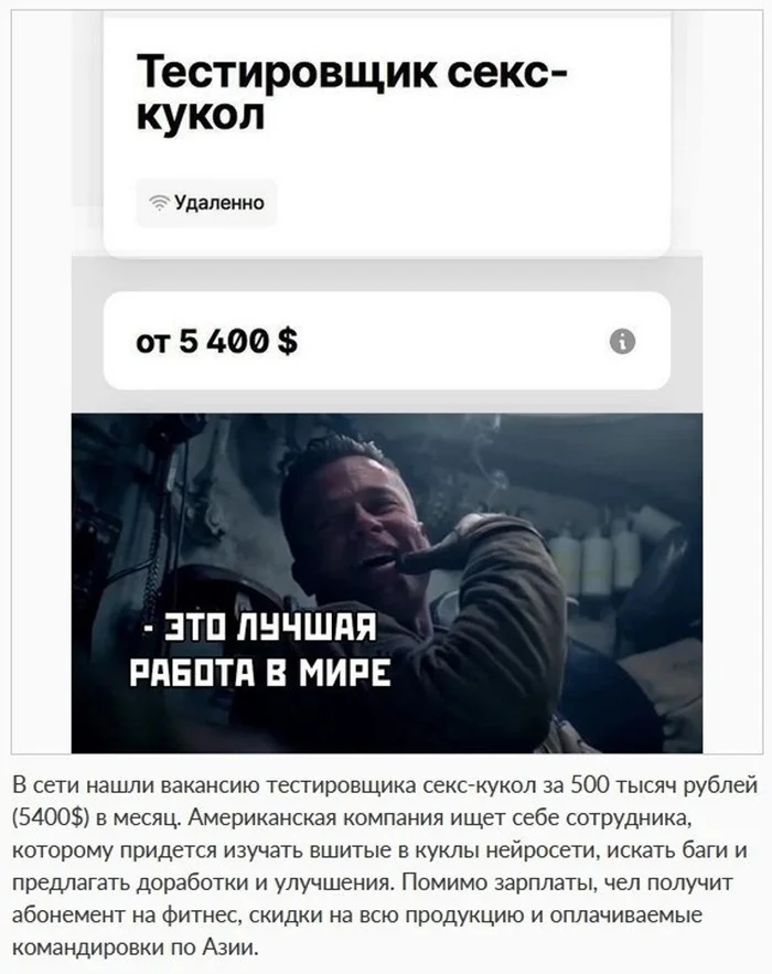 Мечта, а не работа... Наебись от души... - Юмор, Ирония, Картинка с текстом, Парни, Реклама, Вакансии, Секс-Игрушки, Зашакалено, Мат