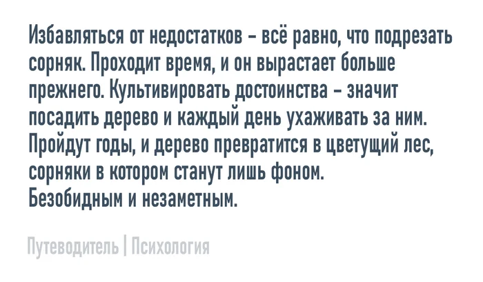 Избавляться от недостатков - Моё, Психология, Мысли, Совет, Картинка с текстом, Недостатки, Достоинство