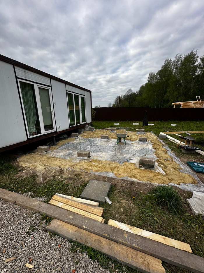 Подготовка к строительству террасы