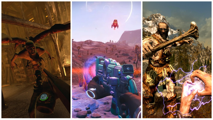  VR-:     , , ,  , Vr game, ,  , , Superhot (), The Elder Scrolls V: Skyrim, Resident Evil, No Man`s Sky, Keep Talking and Nobody Explod, Beat Saber, ,  , 
